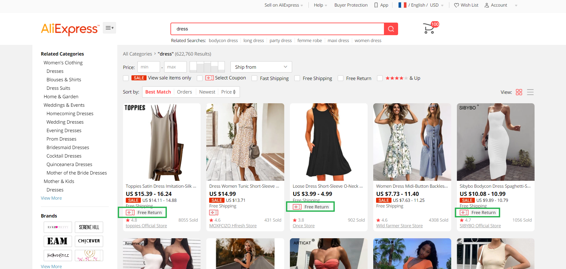 无忧退货保障计划的服务标识“Free Return”在哪里展示？-第12张图片