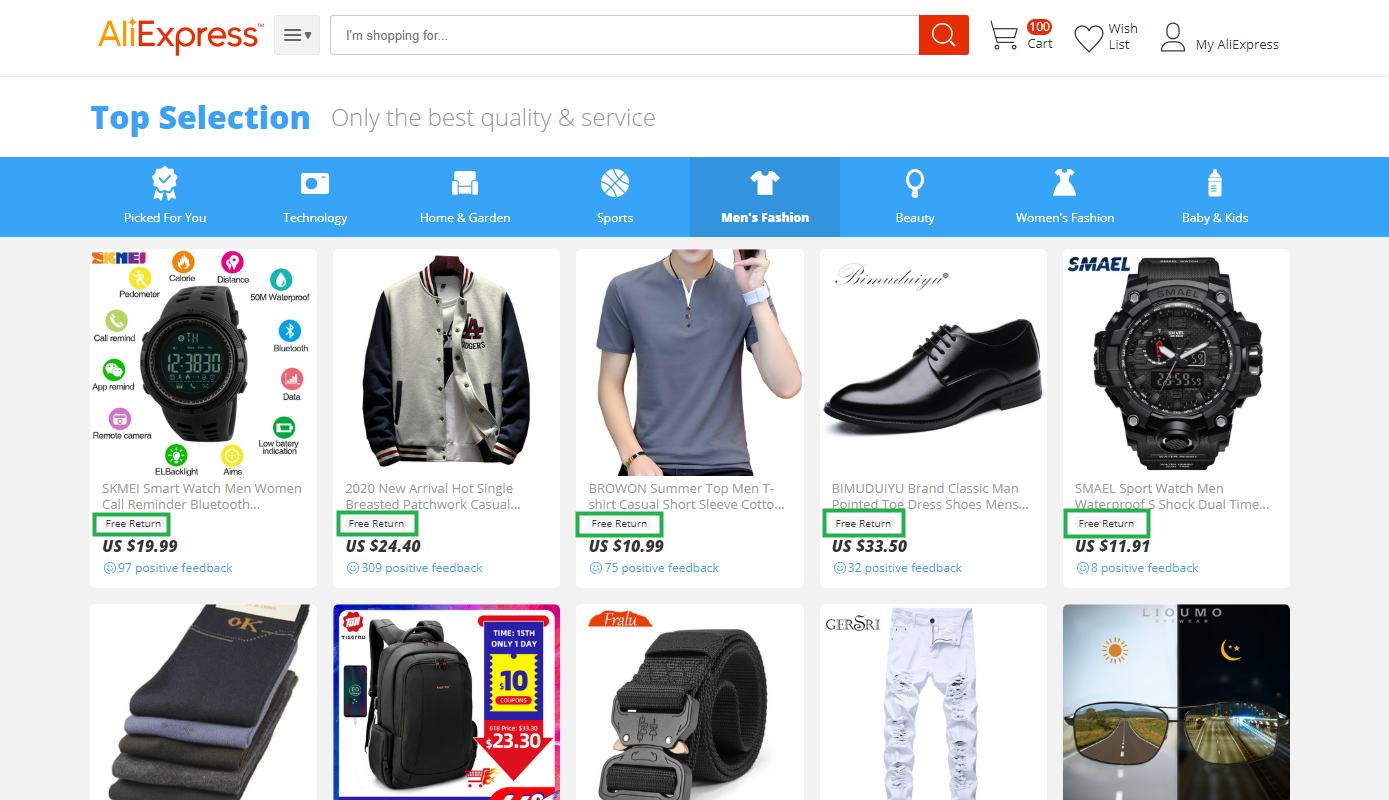 无忧退货保障计划的服务标识“Free Return”在哪里展示？-第15张图片